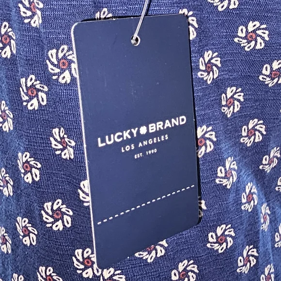 LUCKY BRAND Navy Blue Flowy Pattern Tank Top - Picture 6 of 9